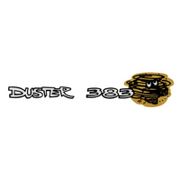 1970-72 Duster 383 Dust Cloud Tail Panel Decal - Gold & White Reflective w/ Gloss Black Outline Accents