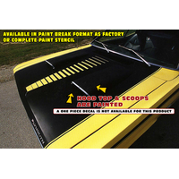 1971-72 Duster Twister Ladder Hood Paint Break Hood Treatment - Matt Black