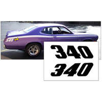 1971-74 Duster 340 Quarter Panel Decal Set - Black