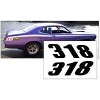 1971-74 Duster 318 Quarter Panel Decal Set - Black