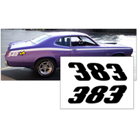 1971-74 Duster 383 Quarter Panel Decal Set - Black