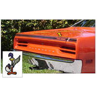 1970 Plymouth Road Runner Deck Lid Stripe w/ Standing Bird Logo - Reflective Black