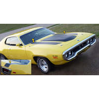 1972 Plymouth Road Runner Hood & Deck Longitudinal Stripe Kit - Matt Black