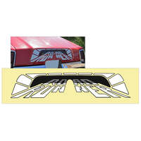 1975 Plymouth Roadrunner Deck Lid 'Tunnel' Decal (85 Tall x 405 Long) White w/ Black