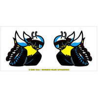 1970 Scat Pack Window Bees Decal Set - Installs Outside Of Side Glass Window / 3 Tall / Multi-Colour