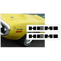 1971 'Hemi' Fender Decal Set - Black