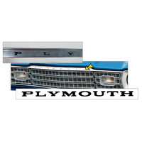 1973-74 Plymouth Grille Trim Letters - Gloss Black