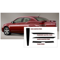 2008-14 Dodge AvengerHood, Quarter Panel & Trunk Stripe Kit - Matt Black