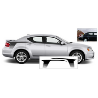 2008-14 Dodge Avenger Rear Quarter Hockey Fader Stripe Kit - Silver Metallic