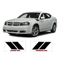 2008-14 Dodge Avenger Fender Hash Marks Set - Gloss Black