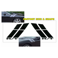 2008-12 Dodge Challenger Hood Hash Marks w/ R/T Decal Set - Gloss Black