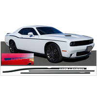 2011 & Up - Dodge Challenger Mid Body Thin Stripe Kit - Black