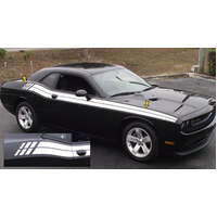 2011-16 Challenger Dual Line Upper-Body Fader Side Stripe Kit - Black