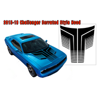 2015 - Dodge Challenger Hood Decal (Serrated Style) Gloss Black