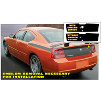 2006-10 Dodge Charger Daytona Rear Blackout w/ Ram Badge & Key Hole Cutouts - Silver Metallic