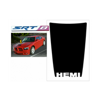 2006-10 Dodge Charger Srt-8 Hood Blackout Decal w/ Hemi Name - Matt Black