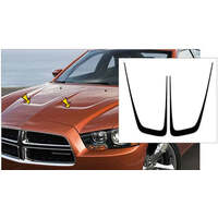 2011-14 Dodge Charger 2pc Hood Indent Decal Kit - Black