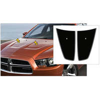 2011-14 Dodge Charge Pinstripe Style Hood Insert Blackout - Black