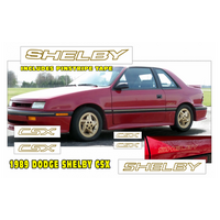 1989 Dodge Shelby CSX 7pc Decal Kit w/ Roll Of Pinstripe Tape - Gold Metallic