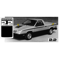 1983-84 Dodge Rampage 22" Body Stripes w/ Hood Decal Kit - Matt Black