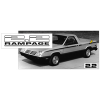 1984 Dodge Rampage 22" Body Stripes w/ Flat Hood Decal Kit - Matt Black