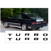 1983-87 Dodge Shelby Charger Turbo Hood Decal Set - Gloss Black