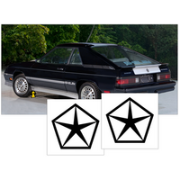 1983-87 Dodge Shelby Charger Pentastar Rocker Decal Set - Matt Black