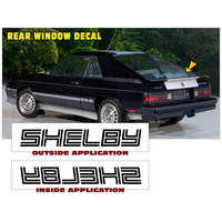 1983-87 Dodge Shelby Charger Rear Hatch Glass Shelby Name - Outside Application, Peacock Blue