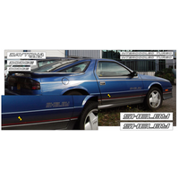 1989 Dodge Daytona Shelby Complete Stripe Kit - Charcoal Metallic w/ Red Accent Stripe