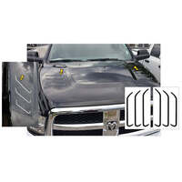 2010-17 Dodge Ram 2500/3500 Hood Gill Vent Inlays - Gloss Black