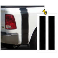 Dodge Truck Vertical Bed Solid Stripe Kit w/ No Designation (Approx 8½ Wide x 50 Tall) Black