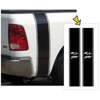 Dodge Truck Vertical Bed Stripe Kit w/ R/T Sport Designation (Approx 8½ Wide x 50 Tall) Black