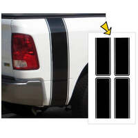 Dodge Truck Vertical Bed Solid Stripe Kit (Split Style) w/ No Designation (Approx 8½ Wide x 50 Tall) Black