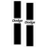 Dodge Truck Vertical Bed Stripe Kit w/ Dodge Designation (Approx 12 Wide x 50 Tall) Black