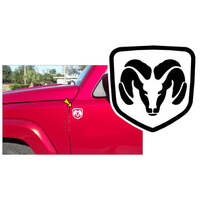 Dodge 'Ram Head' Decal (25 Tall x 25 Wide) Black