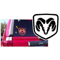 Dodge 'Ram Head' Decal (65 Tall x 65 Wide) Tomato Red