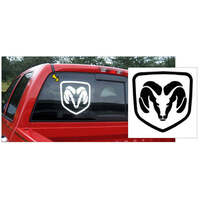 Dodge 'Ram Head' Decal (9 Tall x 9 Wide) Silver Metallic