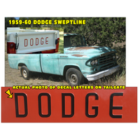 1959-60 Dodge D100 Sweptline Truck Tailgate Letters (D = 775 Tall x 4 Long) Gloss Black