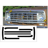 1974-76 Dodge Warlock/Power Wagon/Ram Grille Insert Decals - Matt Black