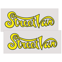 1976-78 Dodge Street Van Side Body Decal Set (Size: 3-1/2 x 10 Long) Yellow w/ Black Outline & White Outer Border