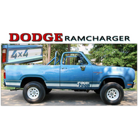 1977-78 Dodge Macho RAMCharger 4X4 Truck Side & Tailgate Stripes - Beige