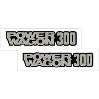 1978-85 Dodge 'Power Wagon 300' Pickup Body Decal Set (Size: 2-1/2 x 11-3/4 Long) Black/Silver Metallic