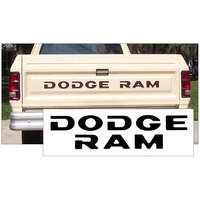 1981-93 'Dodge Ram' Tailgate Name Decal Kit ('D'= 275 Tall x 475 Long) Black Reflective