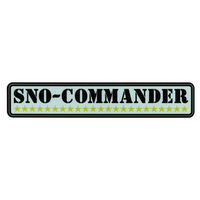 1983-90 Dodge Sno-Commander Side Body Decal - White Reflective w/ Black Print & Yellow Stars