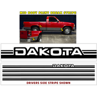 1991-93 Dodge Dakota Truck Mid Body Side Stripe Kit - Gloss Black