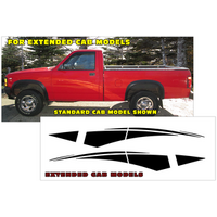 1994-96 Dodge Dakota Sport Streak Stripe Kit (Extended Cab) Black