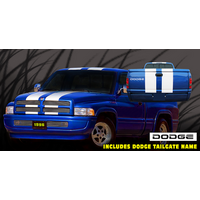 Dodge Ram 1500 Indy 500 Pace Truck Stripes W/ Dodge Tailgate Name - Gloss Black