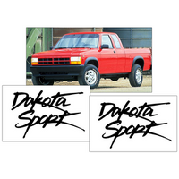 1996 Dodge Dakota Sport" Fender Decal Set (6" Tall x 9 Long) Gloss Black