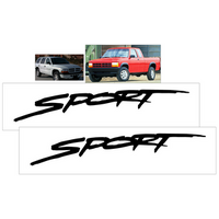 1997-03 Dakota/Durango Sport Truck Door Decal Set (325 Tall x 15" Long) Silver Metallic