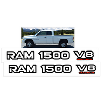 1999-01 Dodge Ram 1500 V8 Magnum Door Decal Set - Gloss Black